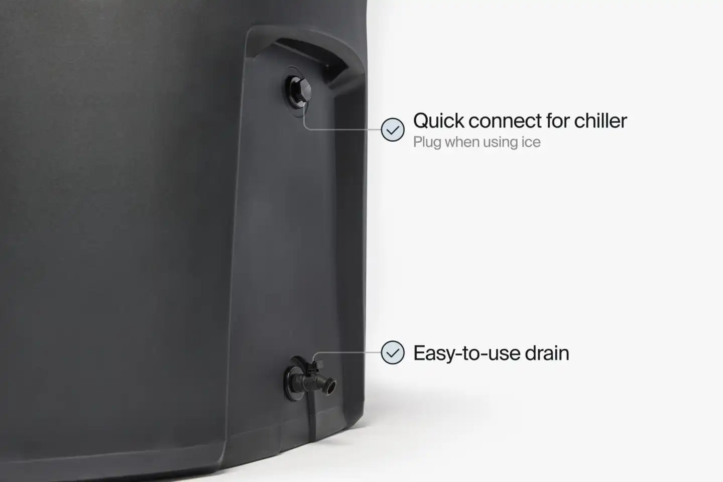 Ice Barrel Cold Plunge Therapy Tub Plug and easy-to-use drain