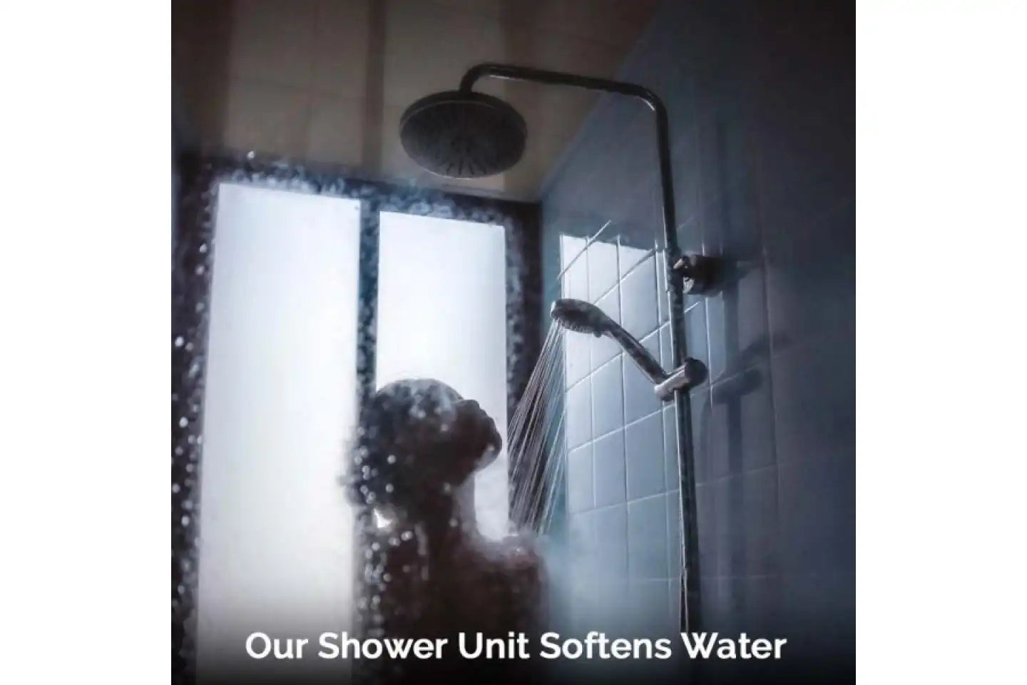 Person using the Natural Action Shower Unit Water Ionization