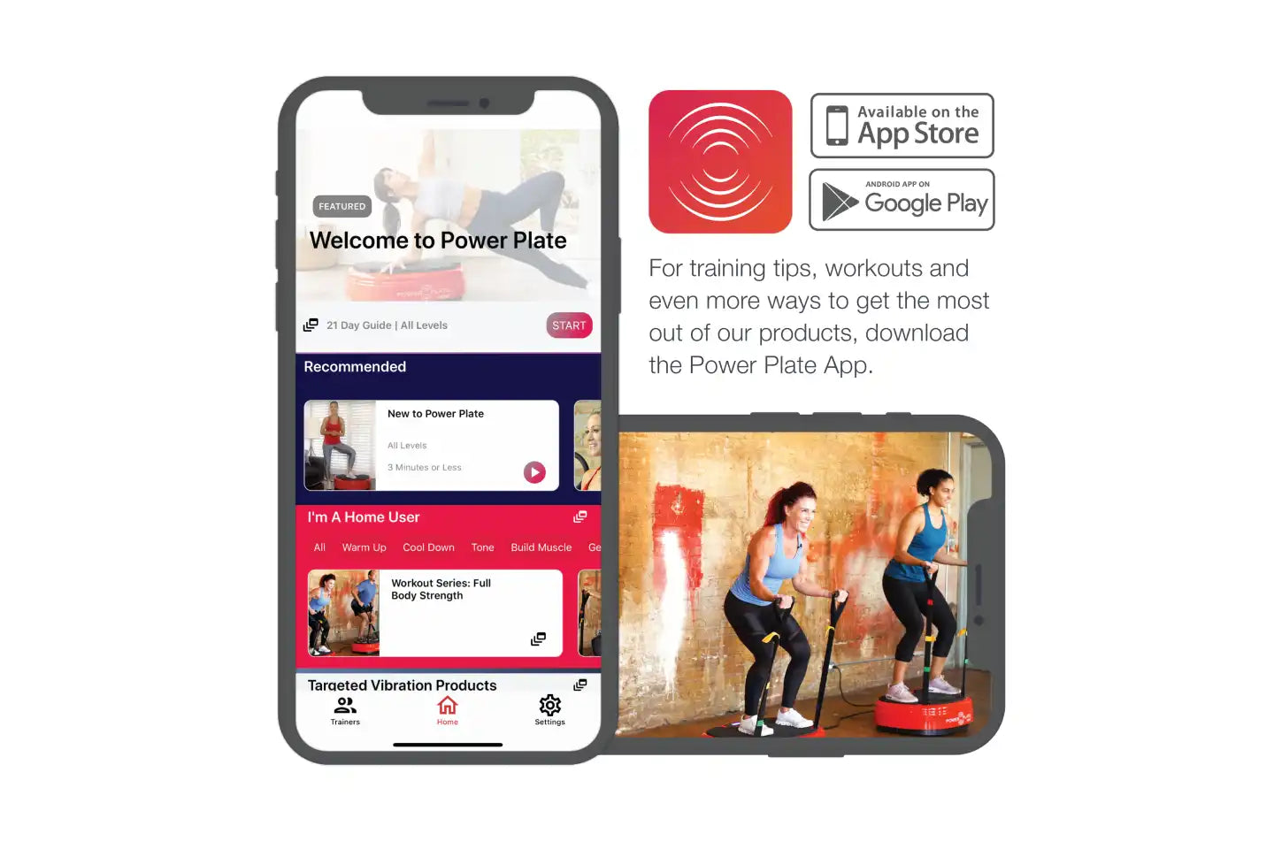 Power Plate Vibration Plate instructions application