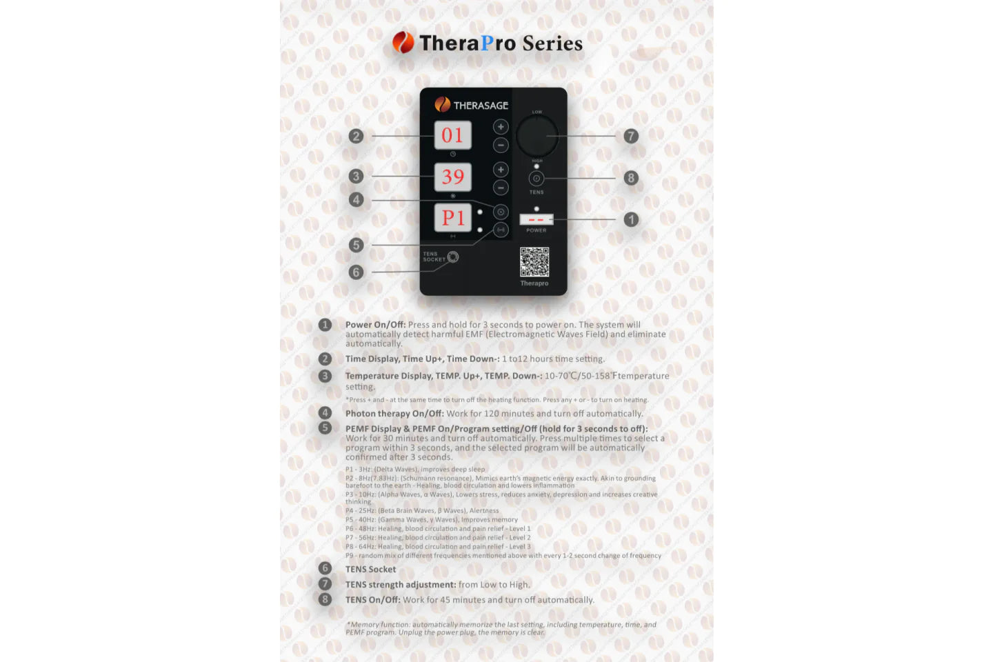 Therasage Pemf Therapy controller guide
