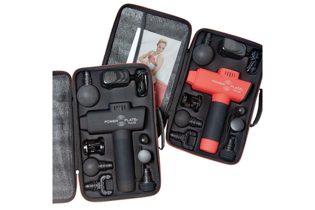 Power Plate Muscle Gun inside their elegant and easy to carry bag