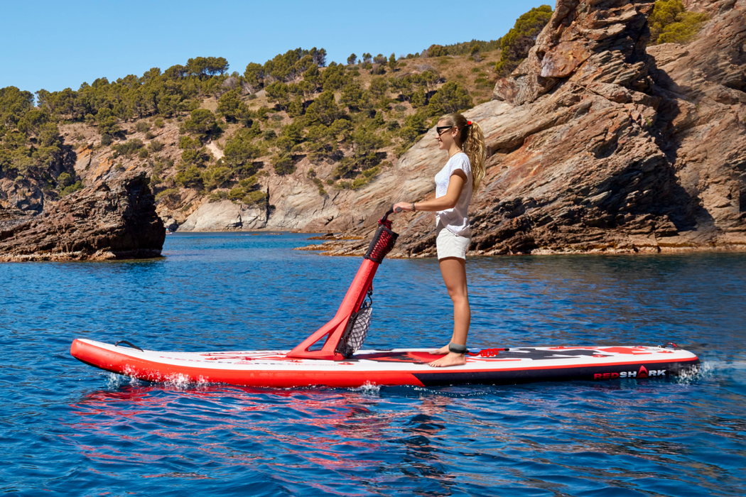 Person using the Red Shark Water Scooter