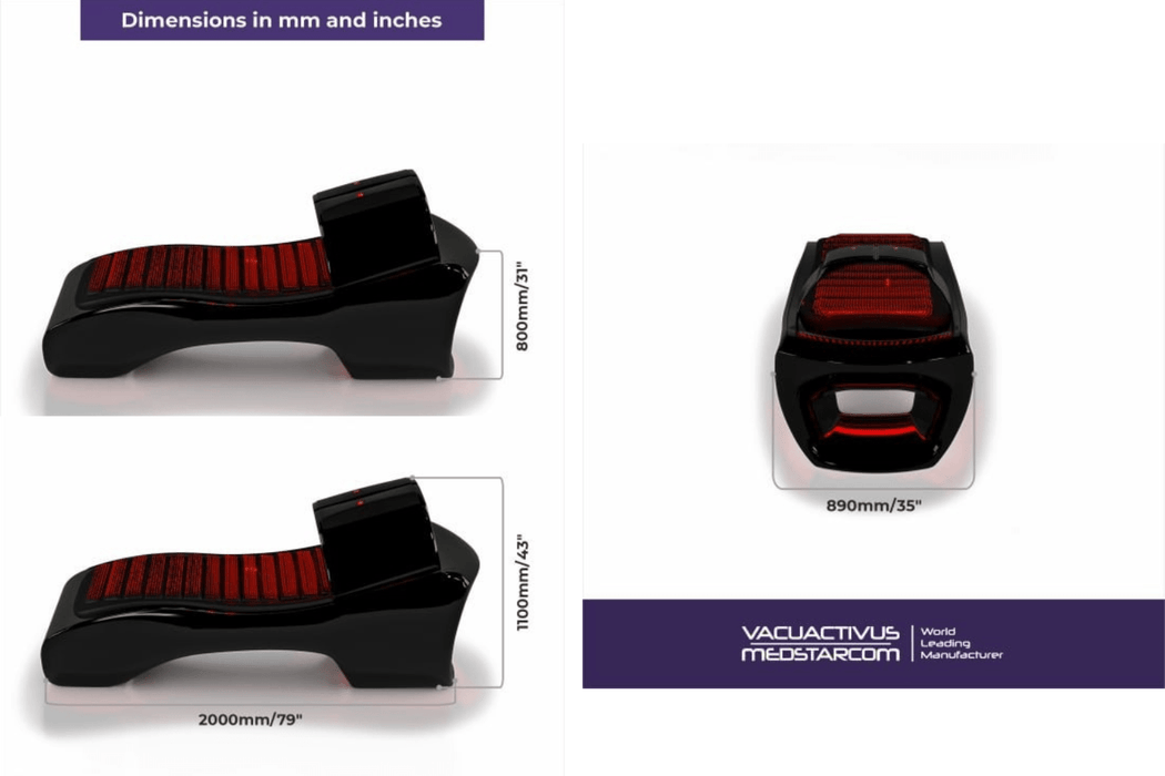 VACUACTIVUS InfraCouch Red Light Simple Red Light Therapy Light Specs