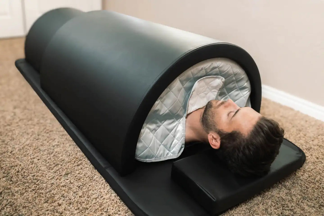 Fir Sauna Dome with a person using it