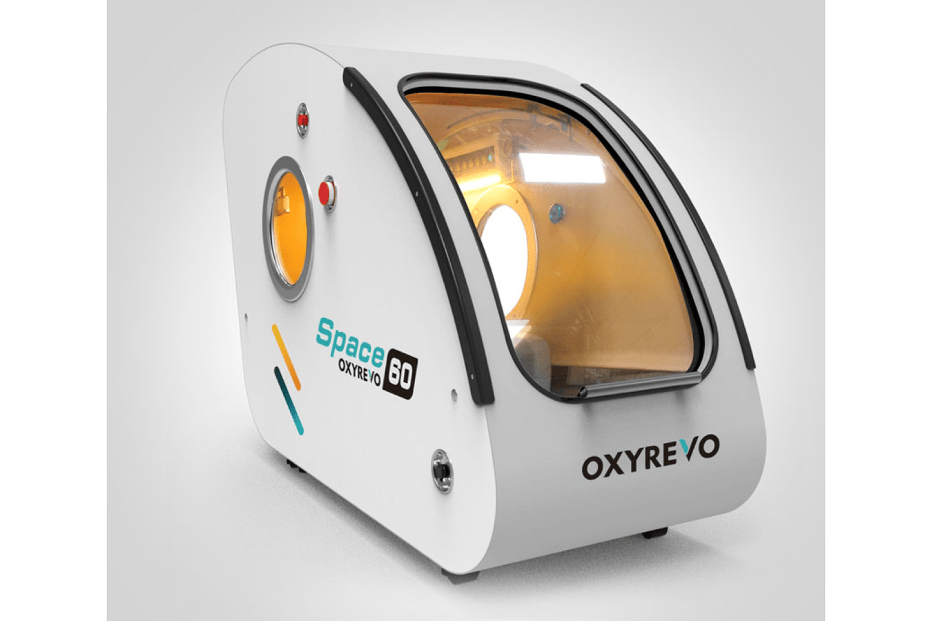 Oxyrevo 2.0 Ata Hyperbaric Chamber Specs with interior length of 79 inches and a width of 34 inches