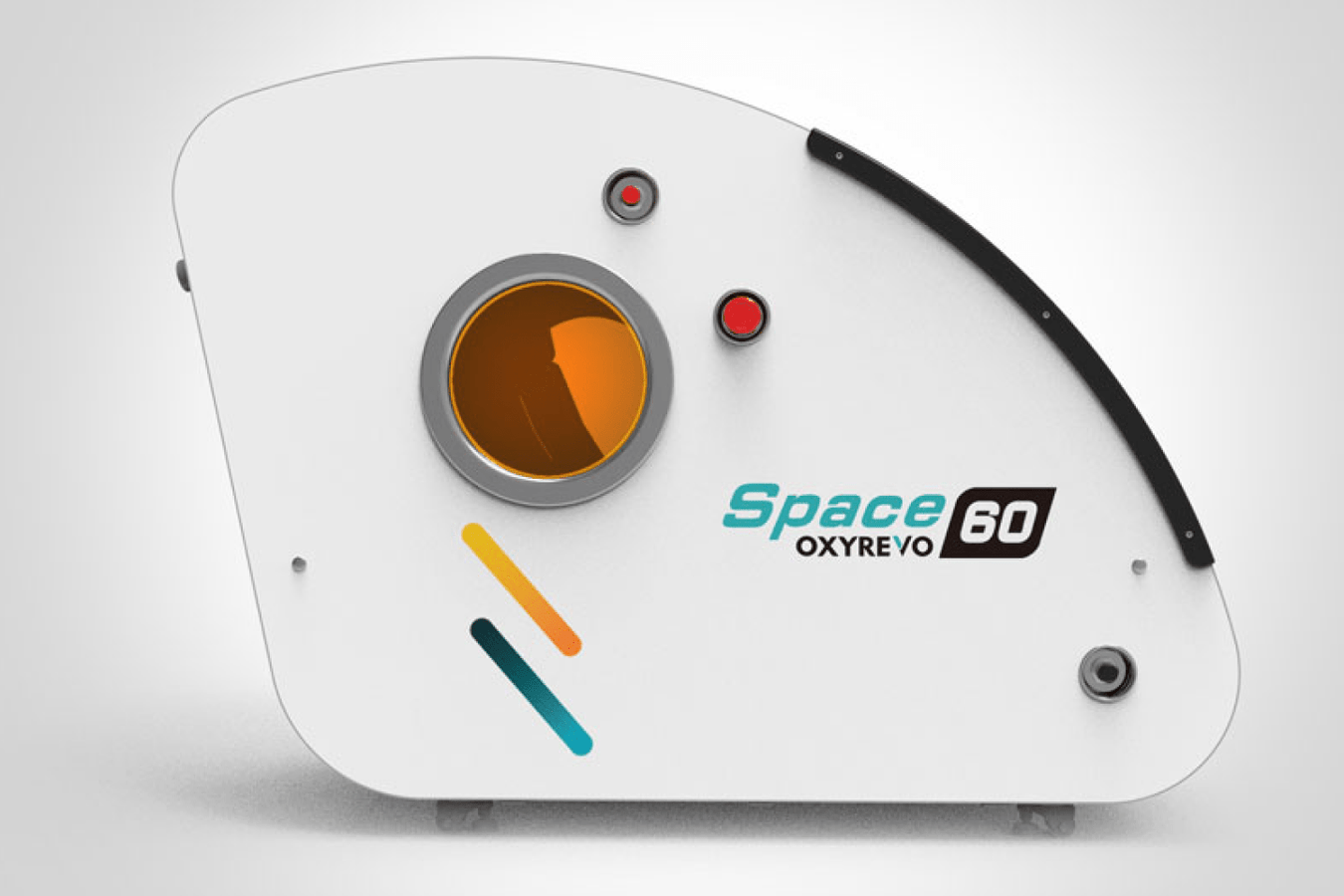 OXYREVO Space60 1.5 to 2.0ATA Hard Sitting Hyperbaric Chamber with polycarbonate window and pressure release valve
