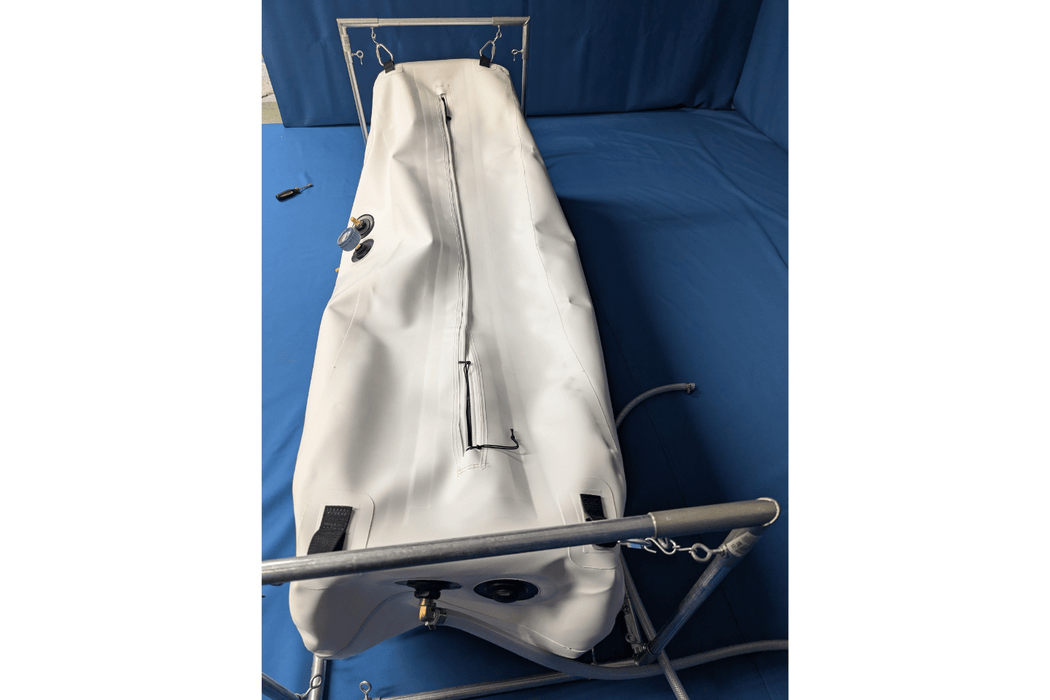 deflated hyperbaric oxygen therapy chamber by newtowne hyperbarics