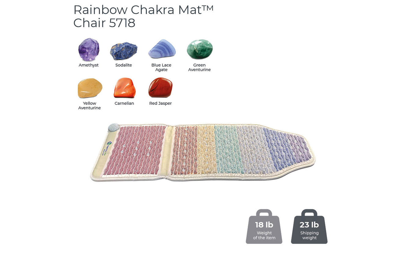 HealthyLine Rainbow Chakra Mat Chair 5718 Firm, Inframat Pro 5718