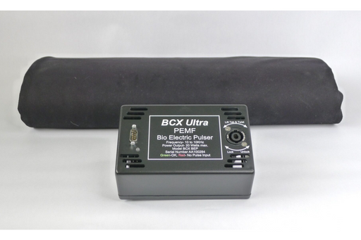 BCX Ultra PEMF Bio Electric Pulser device with a black cover on a white background