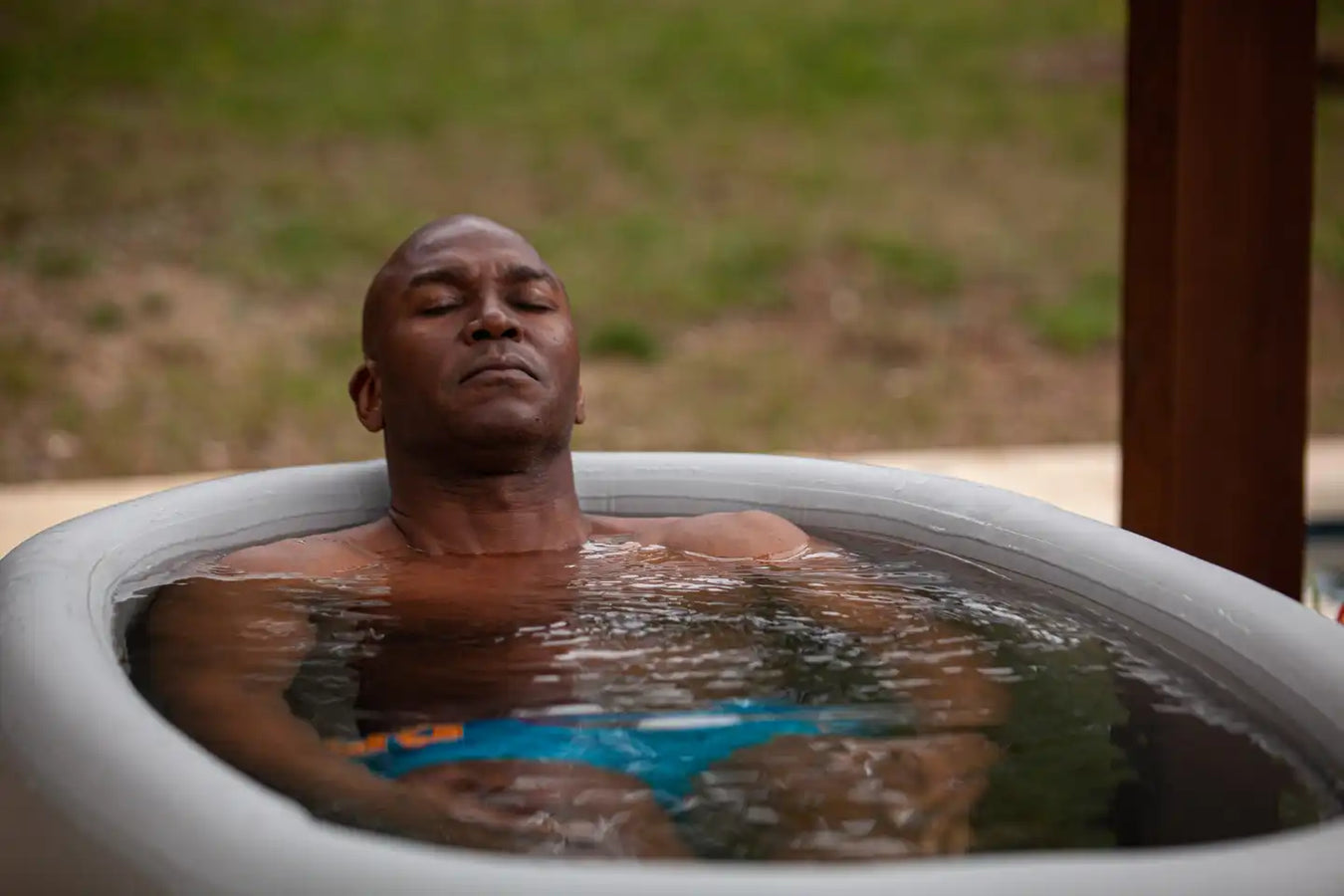 Cryospring Inflatable Cold Plunge in use