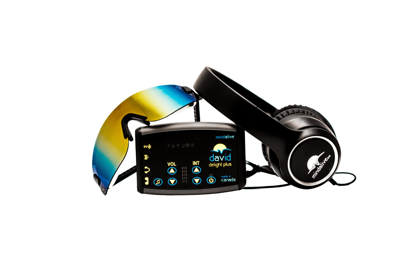 DAVID Delight Plus Light and Sound Therapy System by Mind Alive front