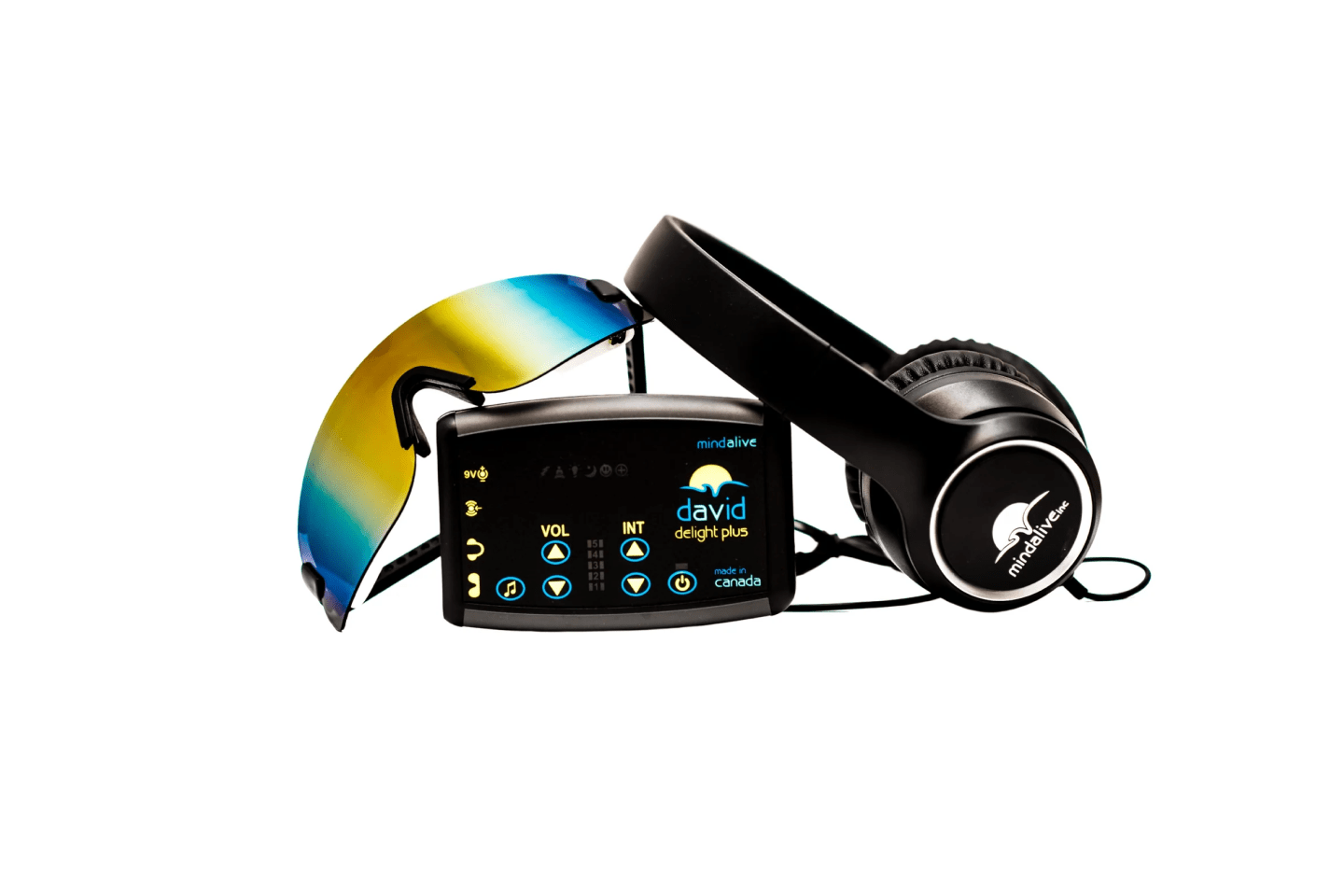 DAVID Delight Plus Light and Sound Therapy System by Mind Alive front