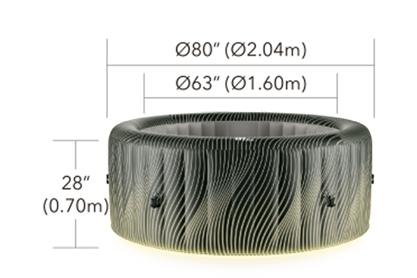 MSPA Meteor 6 Person Hot Tub dims