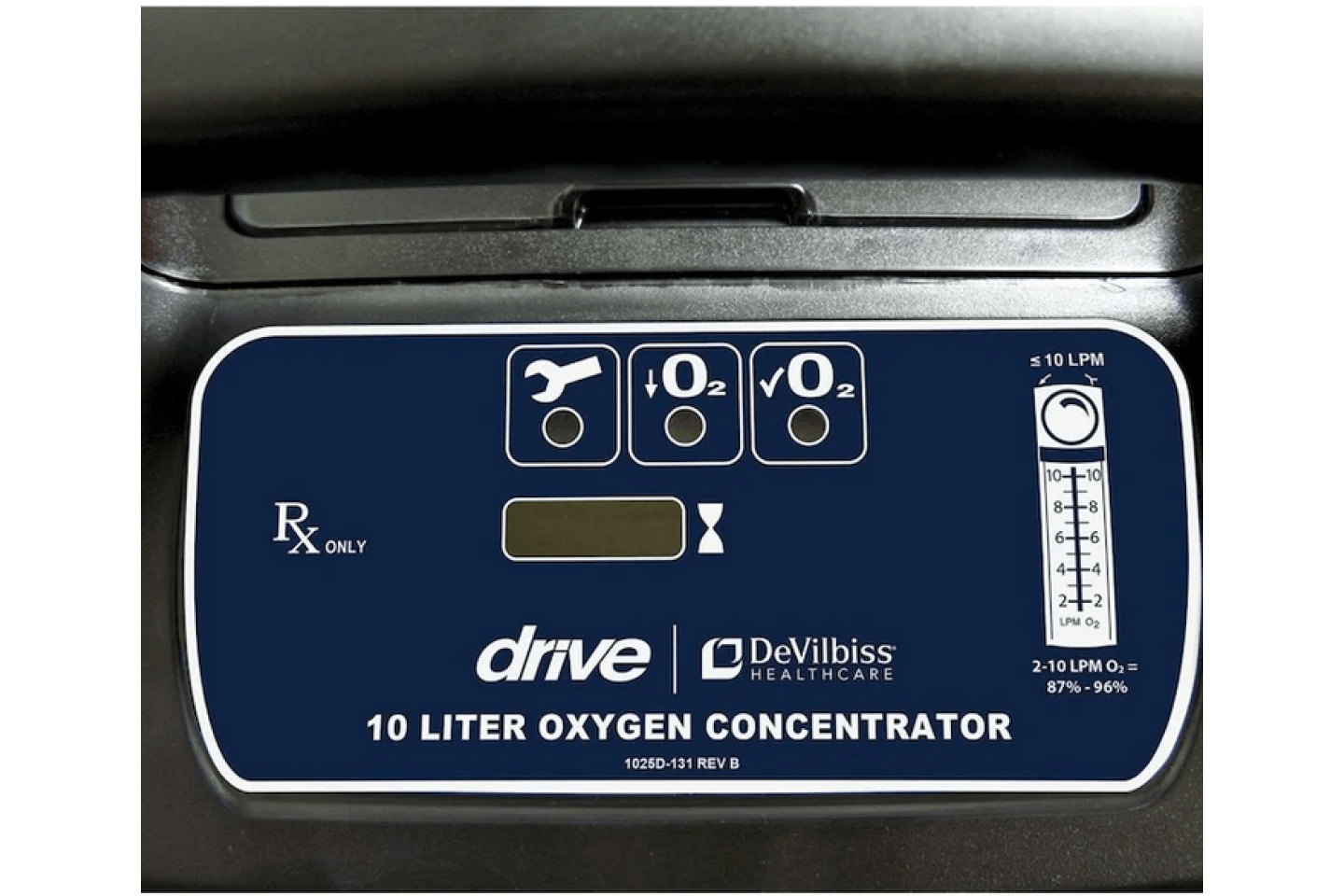 Drive DeVilbiss Continuous Flow Portable Oxygen Concentrator panel