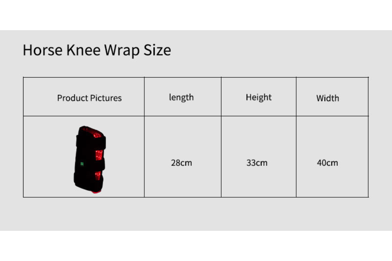 Equiviva Horse Red Light Therapy Hock Wrap dimensions
