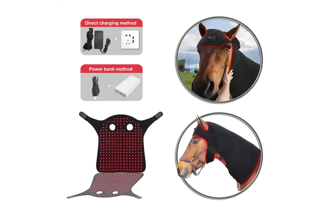 Equiviva Horse Red Light Therapy Poll Cap and Neck Wrap Features