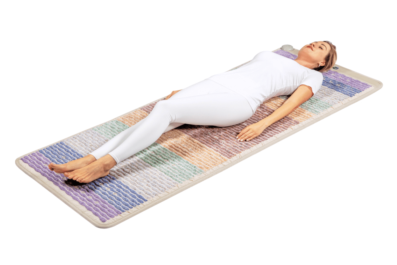 Woman using Healthyline Pemf Mat Large