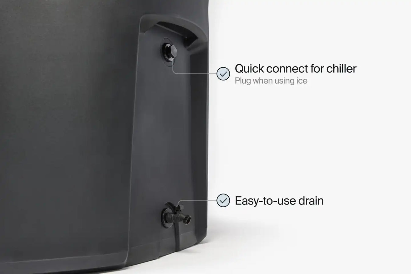 Ice Barrel Cold Plunge Therapy Tub Plug and easy-to-use drain