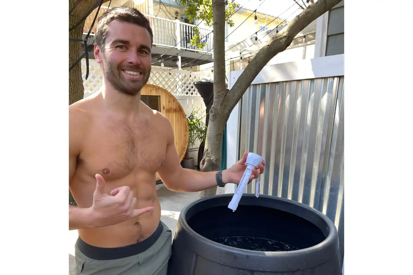Barrel Cold Plunge Maintenance Kit In Use