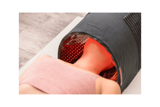 Red Light Facial Dome w/ 1,998 LEDs by Red Light Pro Devices in use