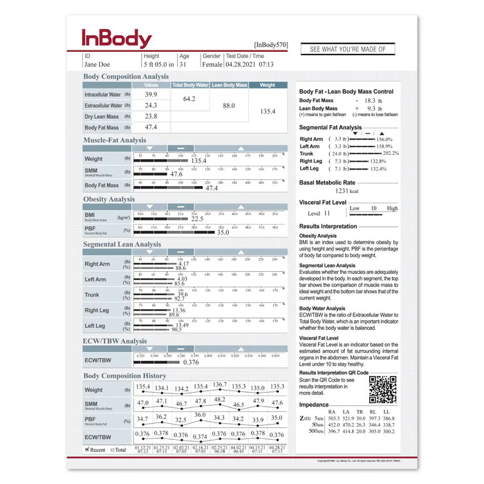 InBody 570 Result Sheet 500ct (3 Pack)