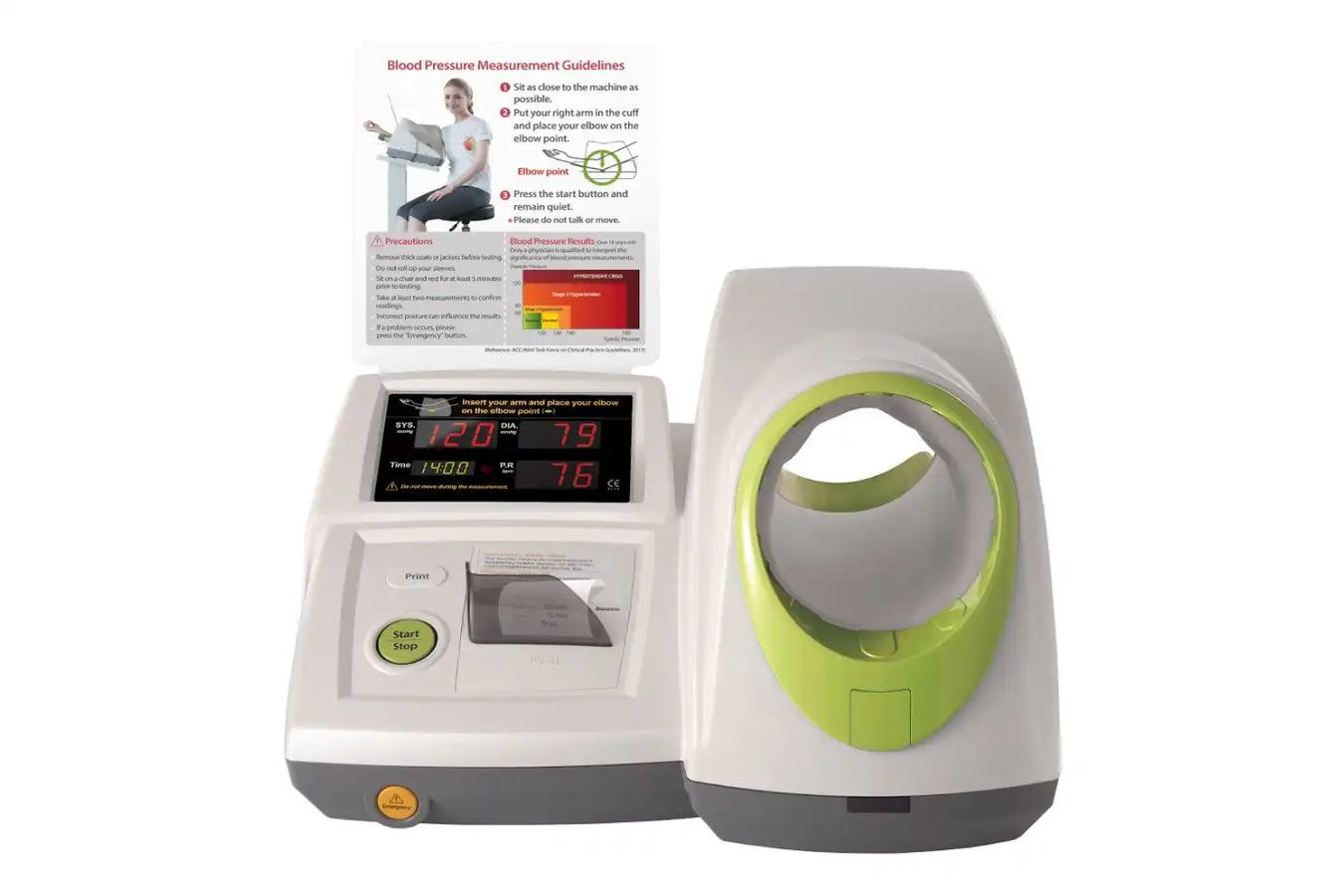 InBody Bpbio 320S Blood Pressure Monitor, thermal printer, and user manual front view