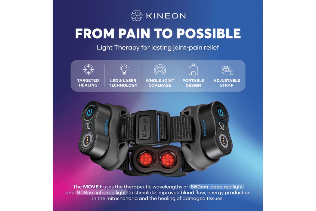 Kineon MOVE+ Pro Wearable Red Light Therapy Device features