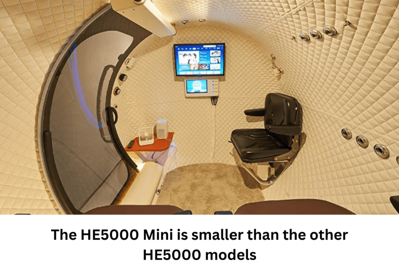 Macy Pan 2 Person Hyperbaric Chamber mini with luxurious interior view