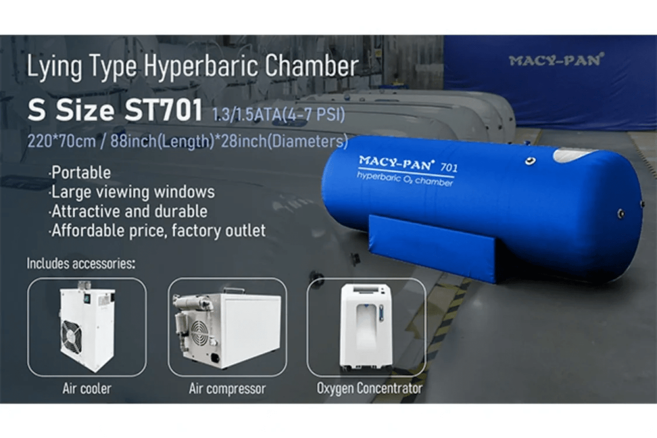 Macy Pan Home Hyperbaric Chamber machine inclusions