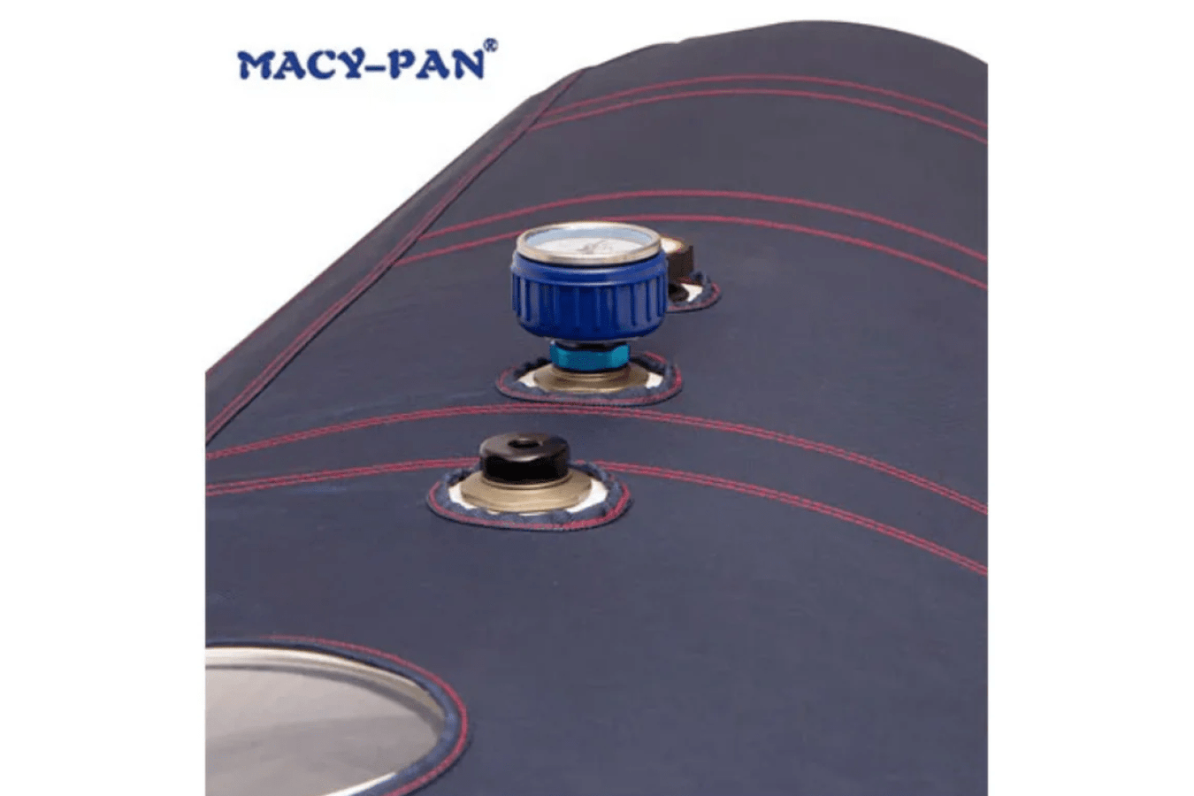 Macy-Pan ST702 1.5 ATA Soft Lying Hyperbaric Chamber pressure gauge and valves closeup