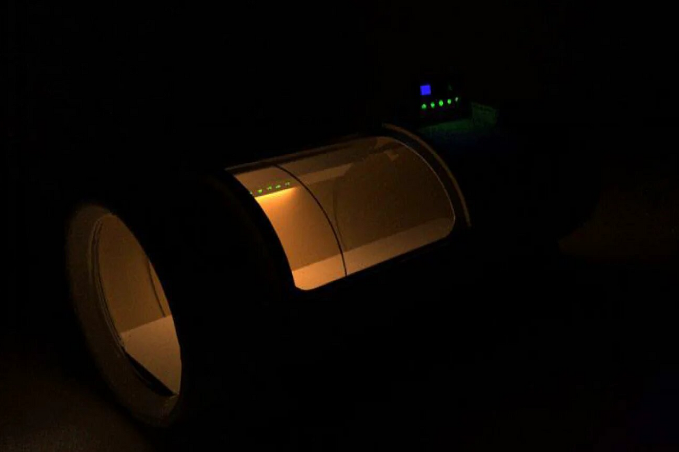 OXYREVO Quest36 Oxyrevo 2.0 Ata Hyperbaric Chamber showing the interior lights