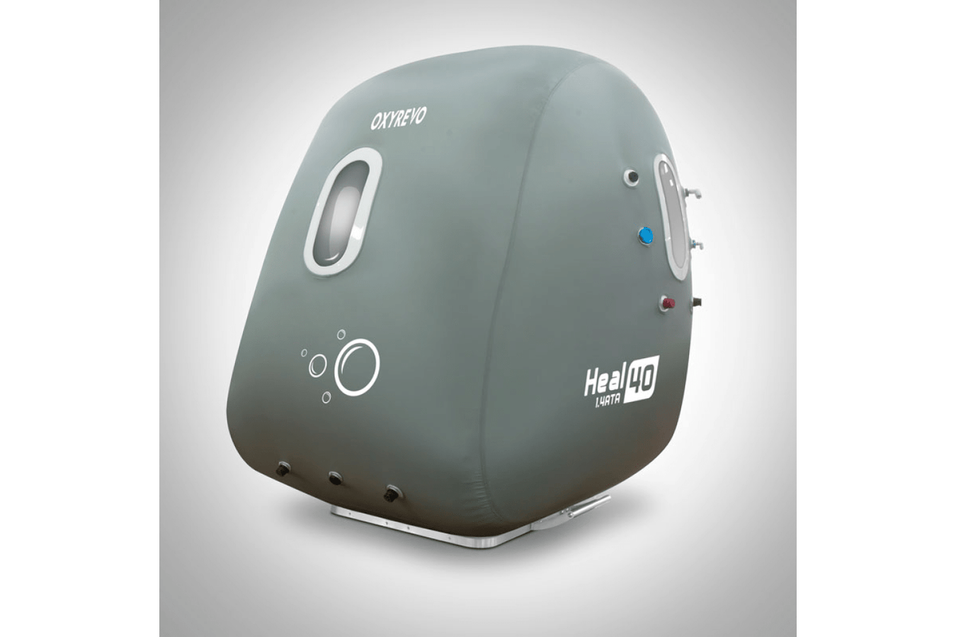 Heal40 Sitting Hyperbaric Chamber front and side view