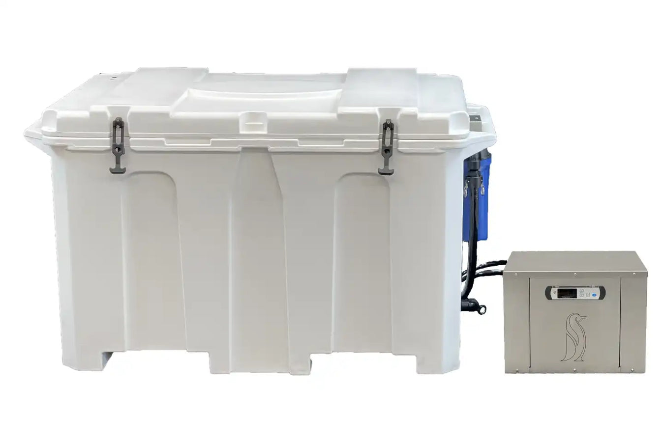 Penguin Chillers Cold Therapy Chiller & Insulated Tub ready for operation setup view
