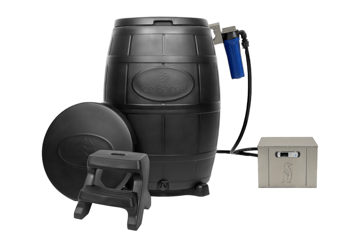 Penguin Chillers Cold Therapy Chiller & Ice Barrel BUNDLE black model