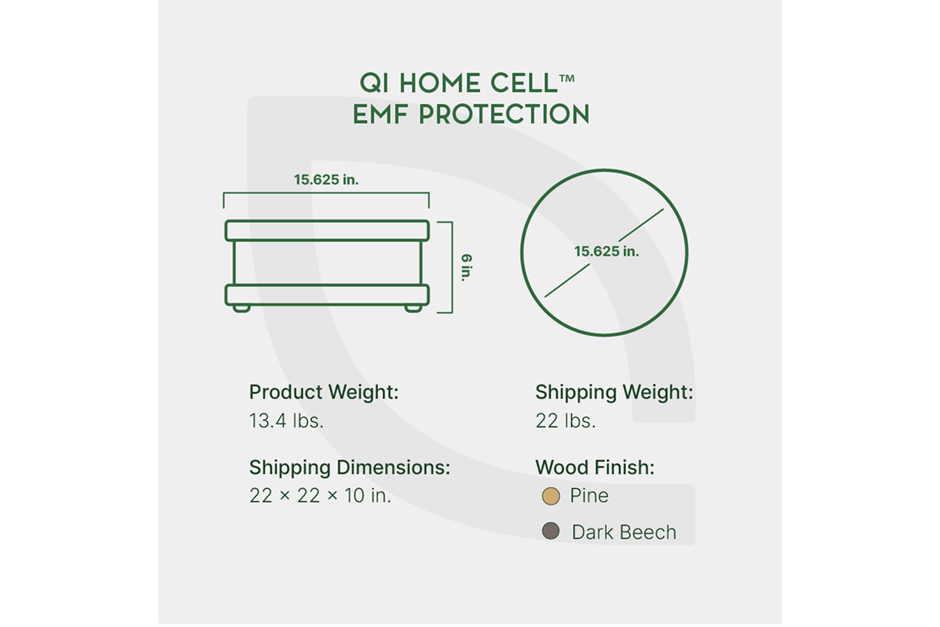 Qi Home Cell EMF Protection by Waveguard specs