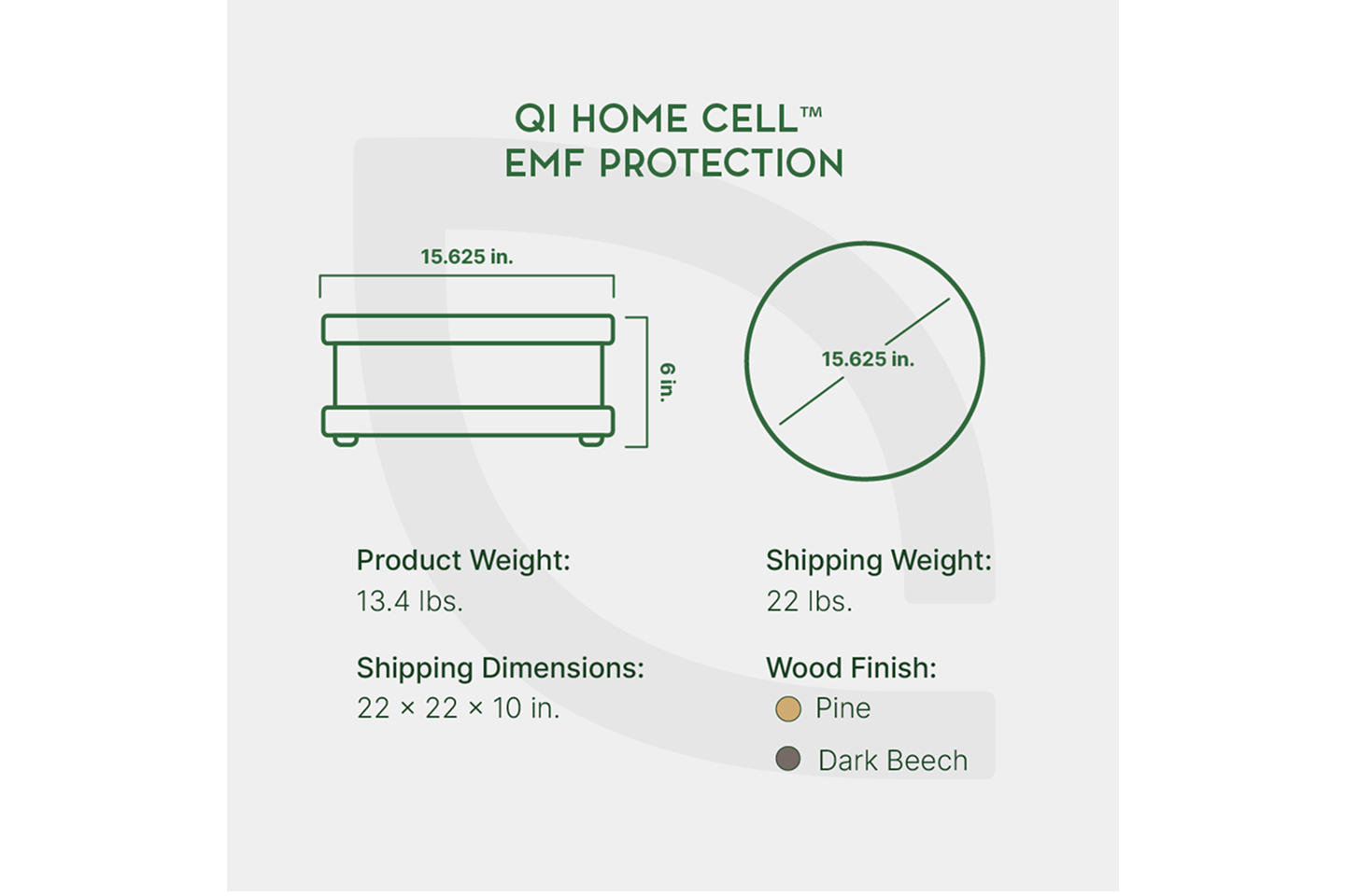 Qi Home Cell EMF Protection by Waveguard specs