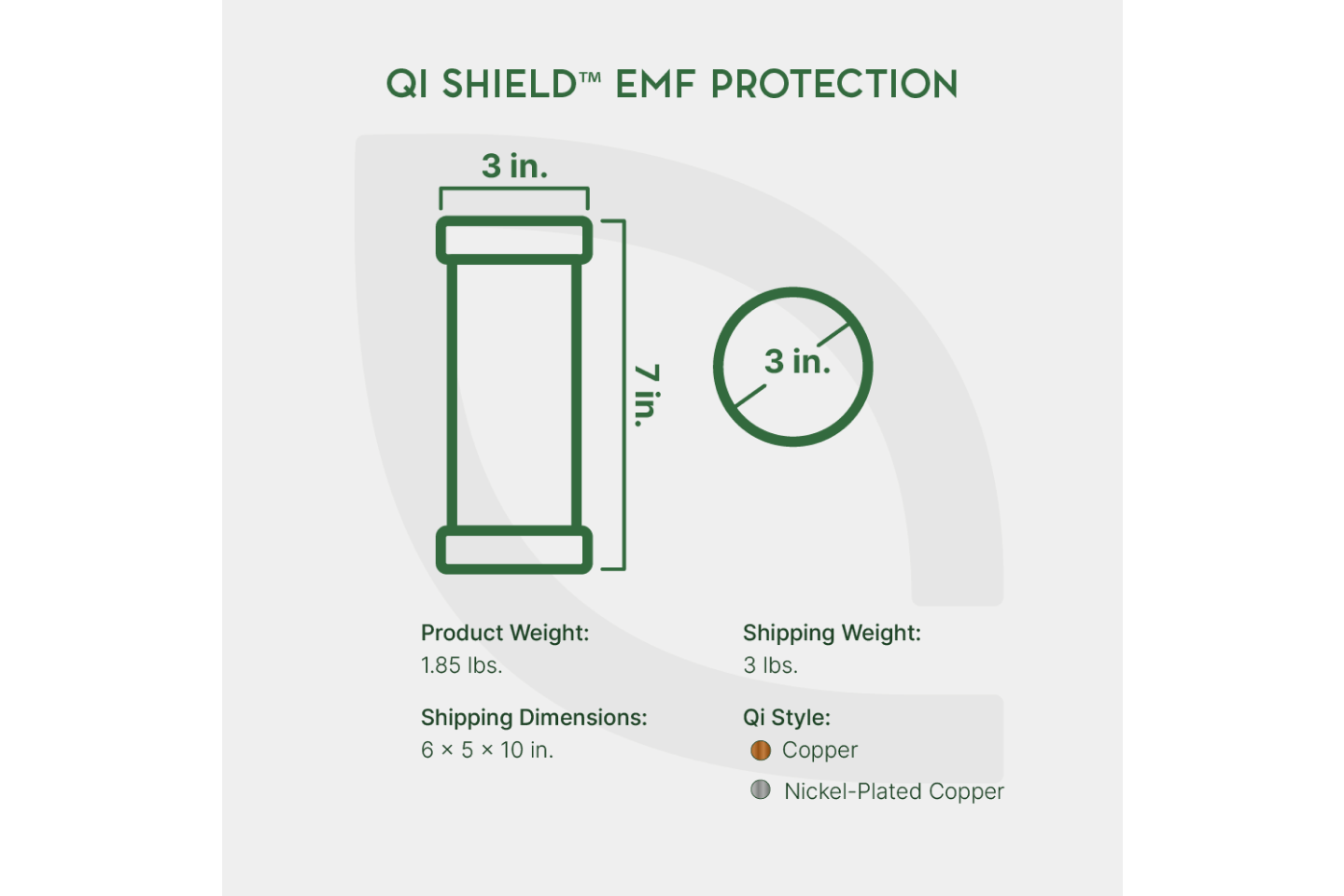 Qi Shield EMF Protection by Waveguard specs