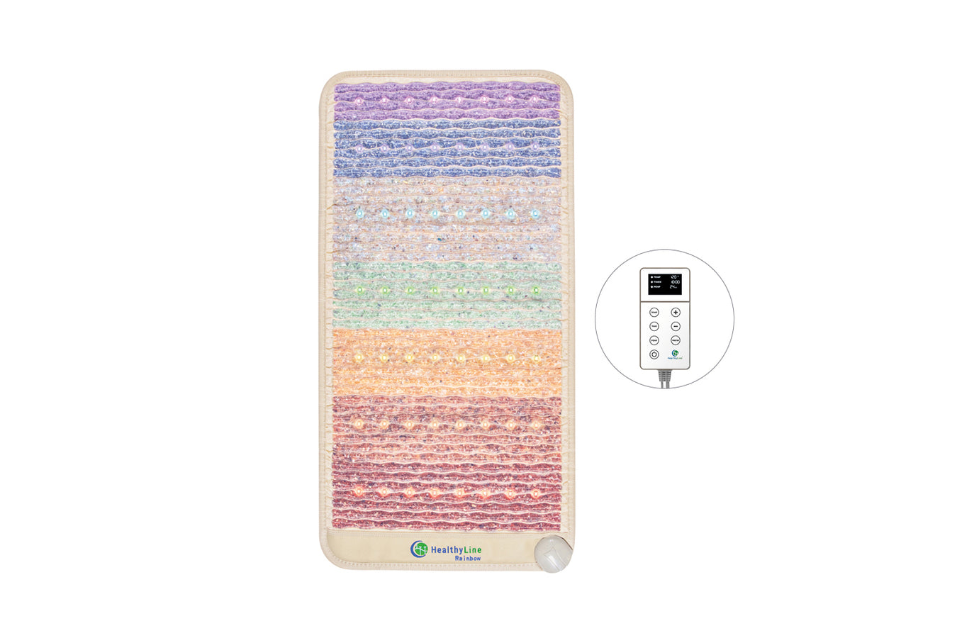 HealthyLine Rainbow Chakra Mat Small 4020 Firm with controller