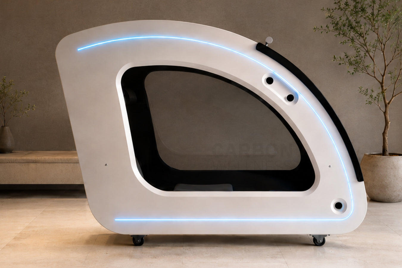 Space60 Pro with blue LEDs in a wellness studio