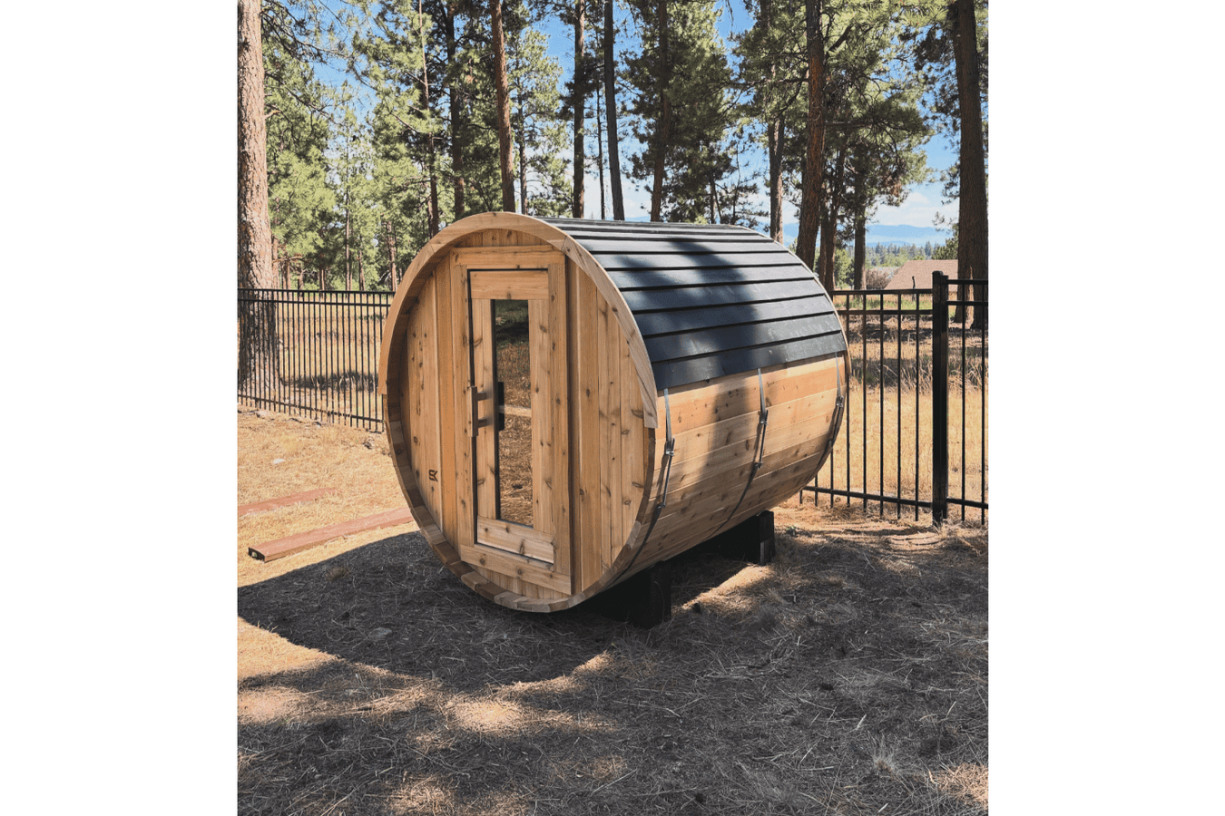 The Sweat Barrel 2-6 Person Cedar Barrel Sauna by Sweat Kingdom