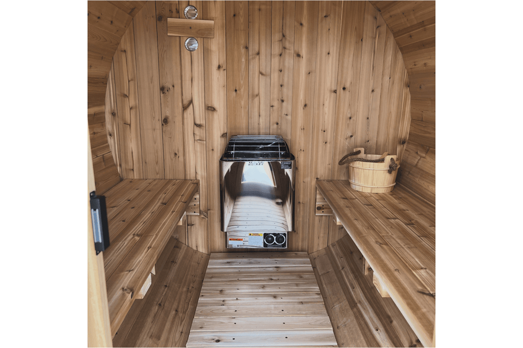 The Sweat Barrel 2-6 Person Cedar Barrel Sauna by Sweat Kingdom