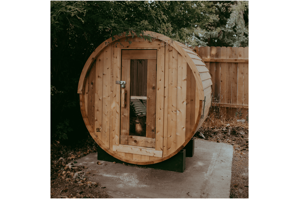 The Sweat Barrel 2-6 Person Cedar Barrel Sauna by Sweat Kingdom