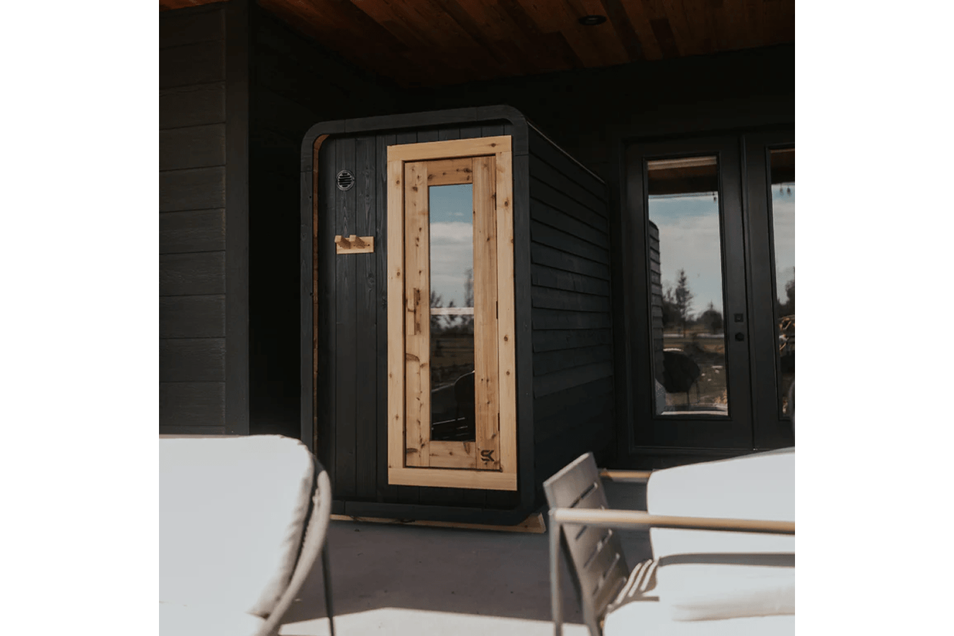 The Sweat Pod Blackout Edition 2-4 Person Cedar Sauna by Sweat Kingdom