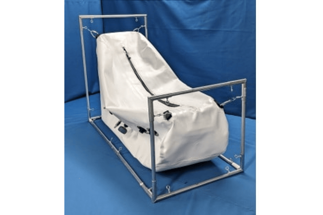 Pressurizing the Newtowne Soft Sided Hyperbaric Chamber in side and front view