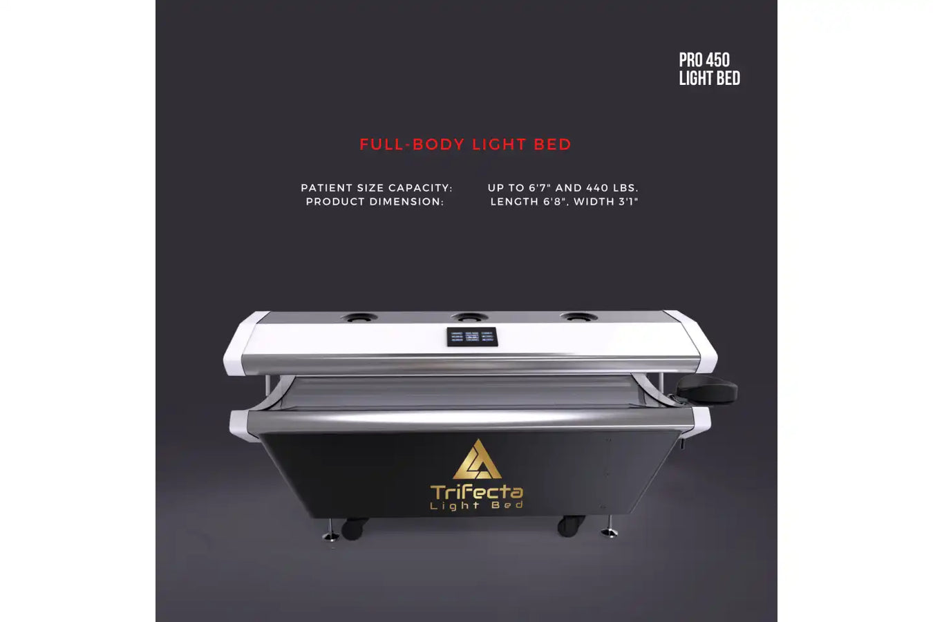 Trifecta Red Light Therapy Bed full body size