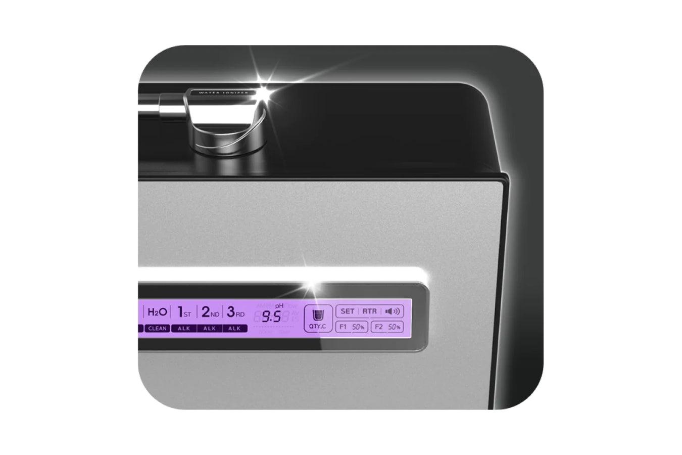 Tyent Ionized Water LCD closeup view
