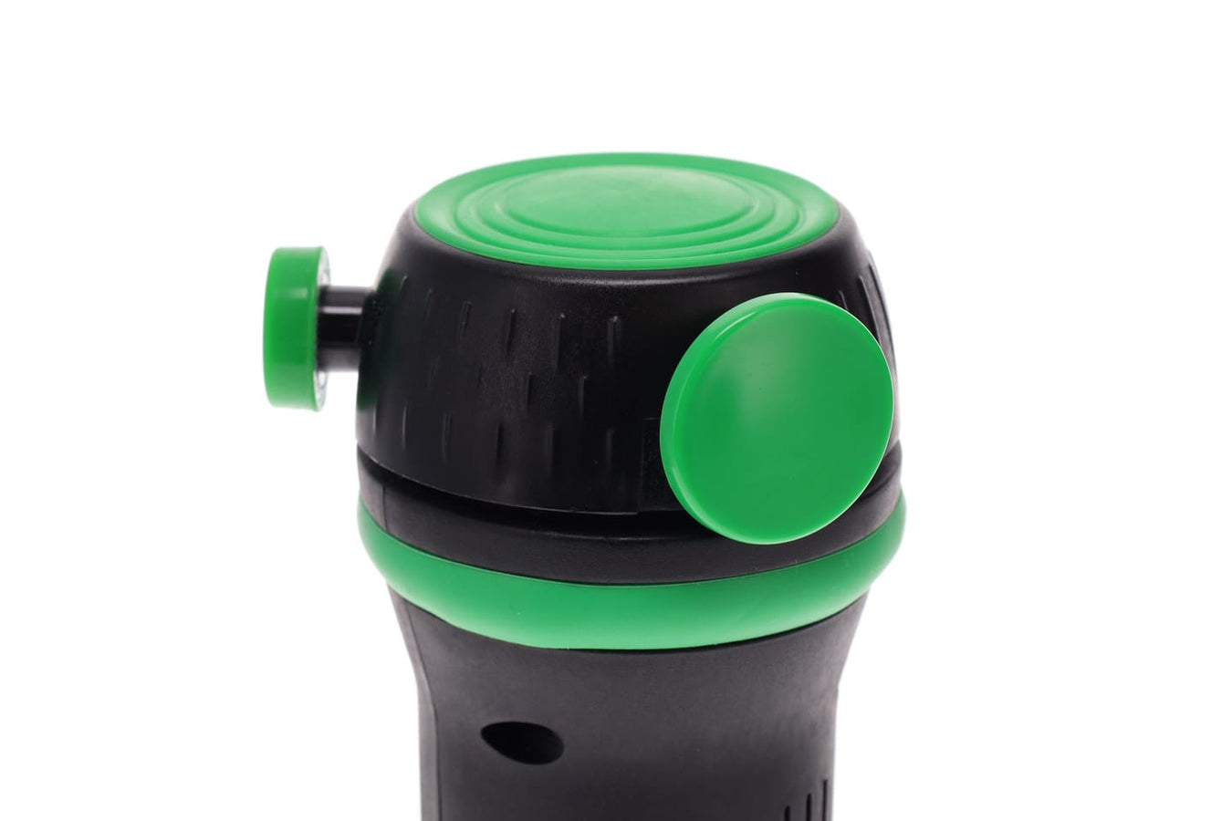Close-up of the Rapid Release Pro3+ treatment head with green treatment disk and tips