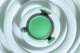 Top view of the Rapid Release Pro3+ treatment disk over a spiral ripple graphic