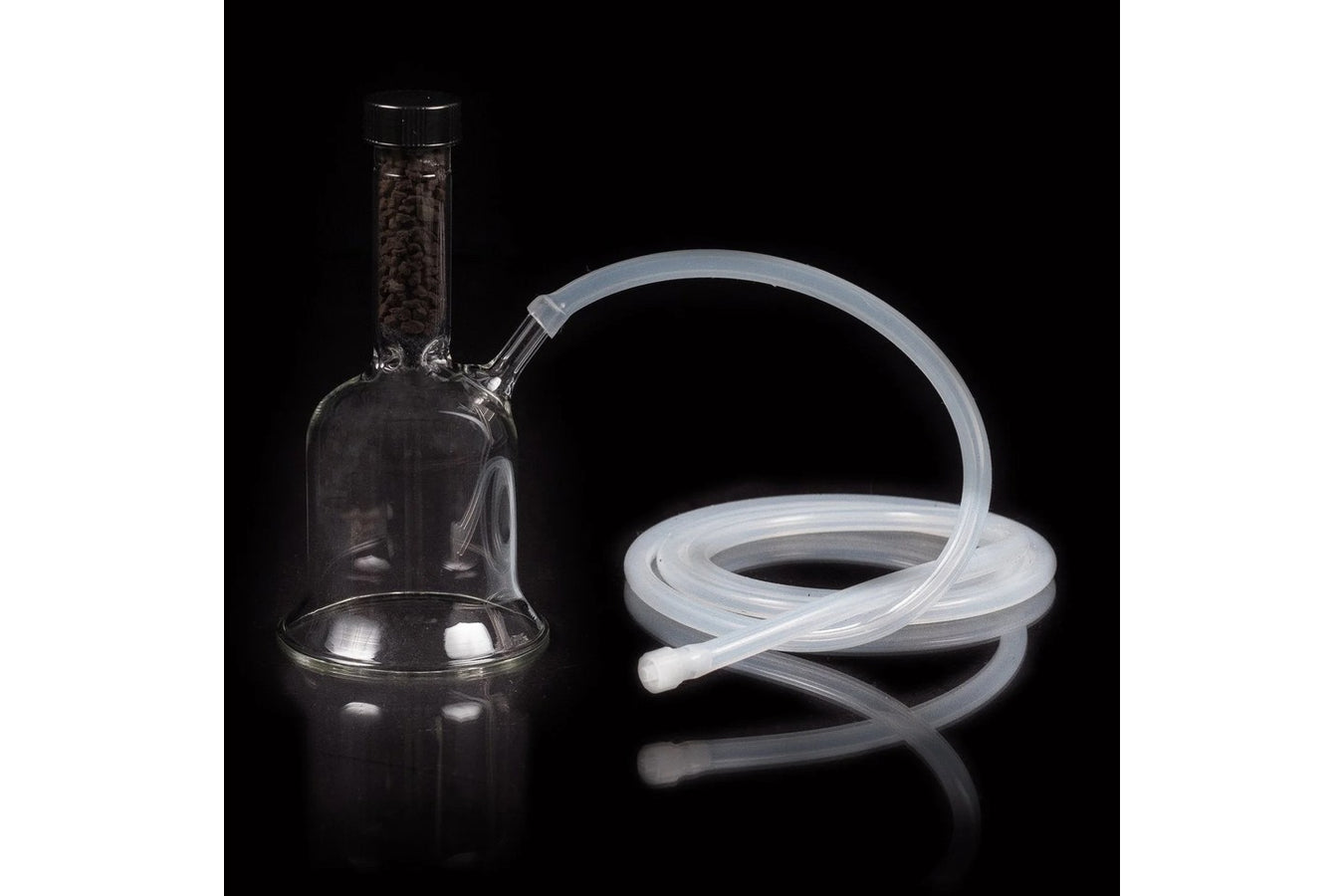 Simply O3 oil bubbler jar with activated carbon filter and silicone tubing