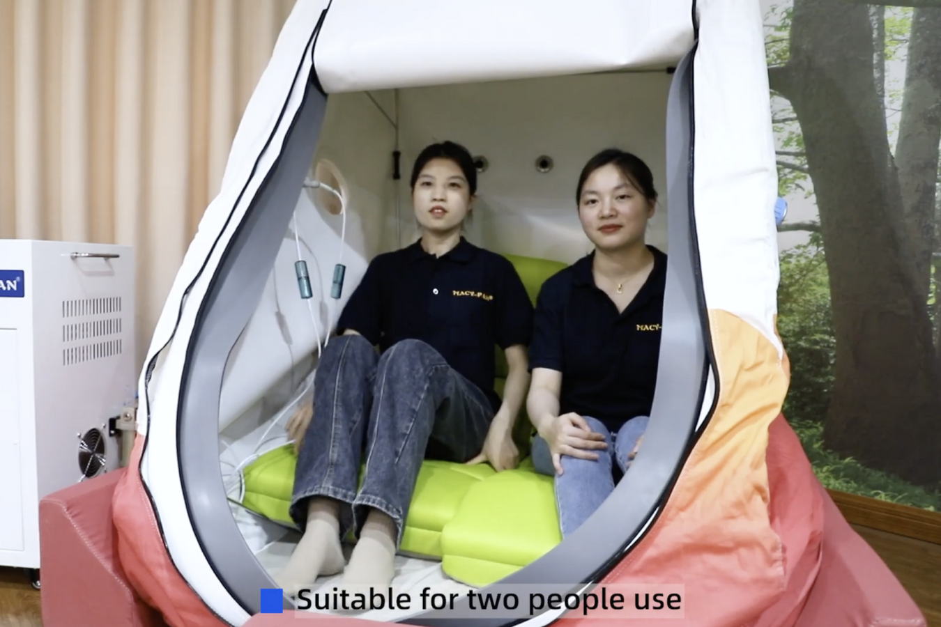 Macy Pan Mc4000 Wheelchair Hyperbaric Chamber spacious interior enough to fit two people
